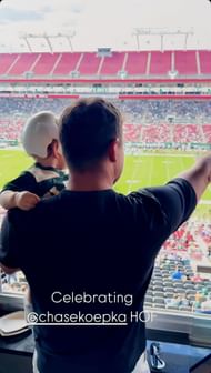 Brooks Koepka and family celebrate Chase Koepka’s Hall of Fame induction. Image via Instagram @jenasims